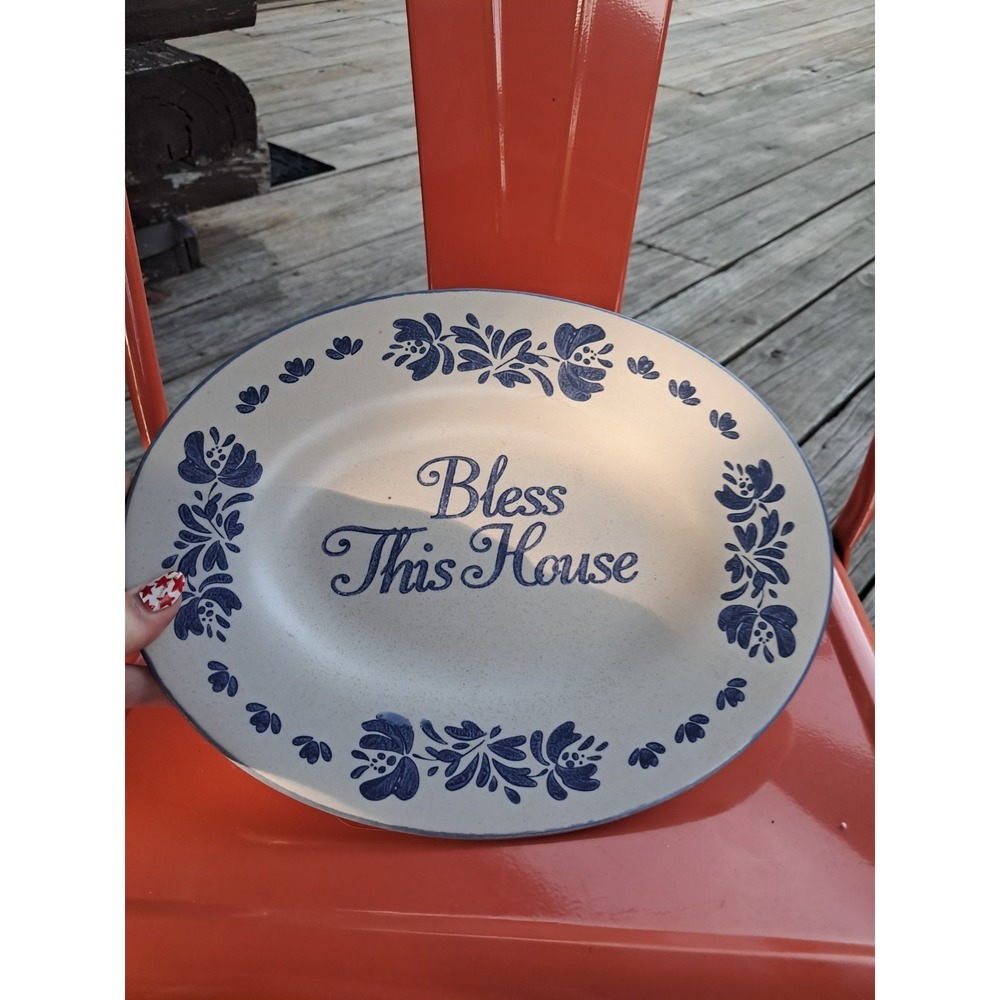 Rare pfaltzgraff yorktowne "bless this house" plate